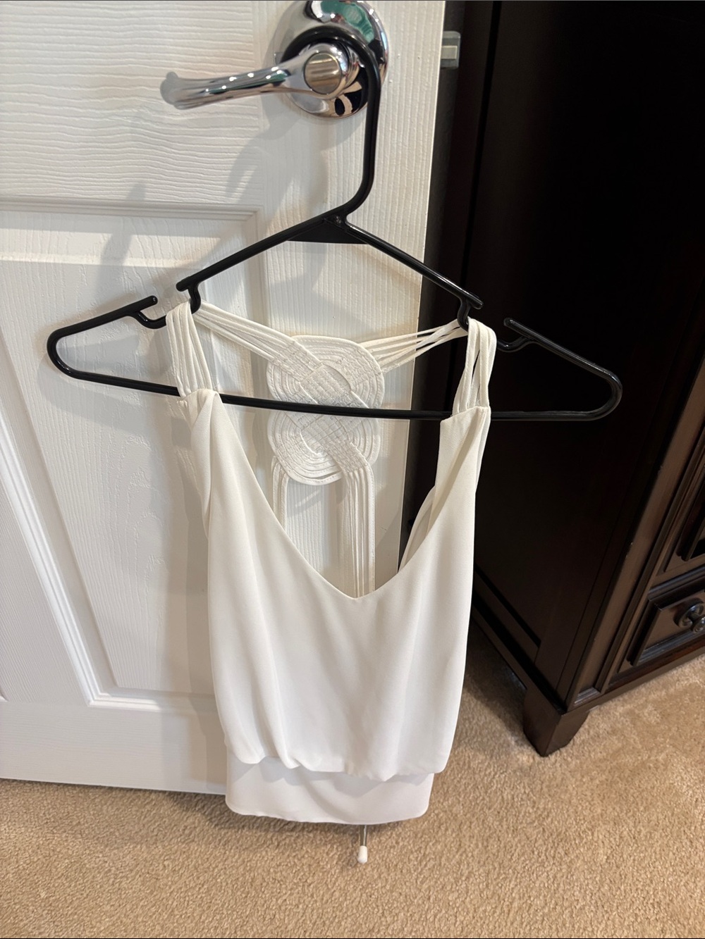 Women's White Strappy Back Camisole Top